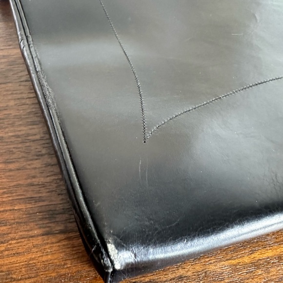 Vintage 1950’s Mid Century Calfskin Leather Made in France Wrist Purse Handbag - Picture 8 of 12